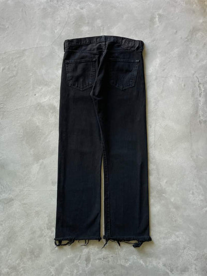 Over Dyed Cut-Off Black Levi's Denim Jeans - 00s - 35"