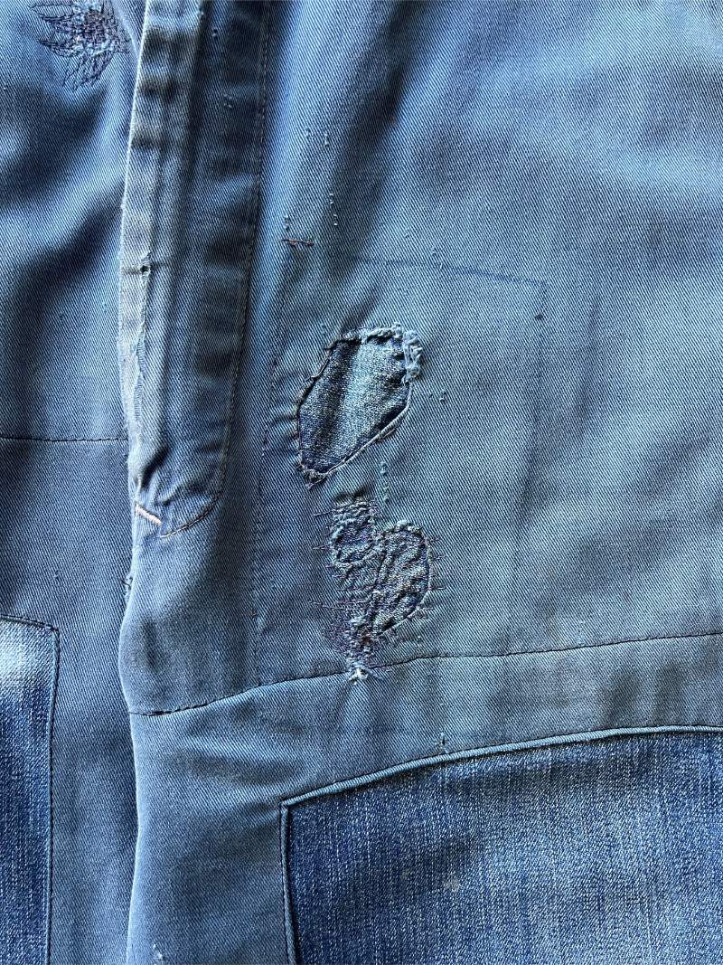 Denim Repaired Blue Chino Pants - 50s/60s - 34"