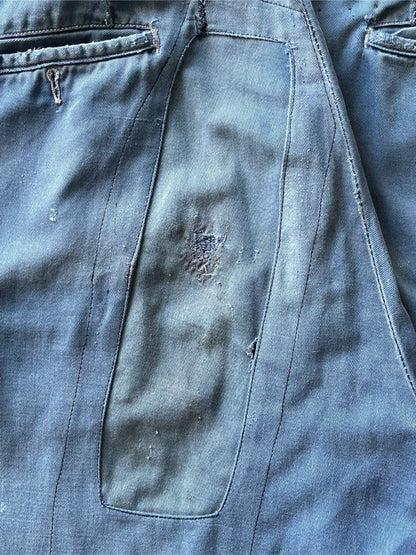 Denim Repaired Blue Chino Pants - 50s/60s - 34"