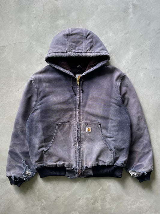 Sun Faded Blueberry Carhartt Hooded Jacket - 00s - L