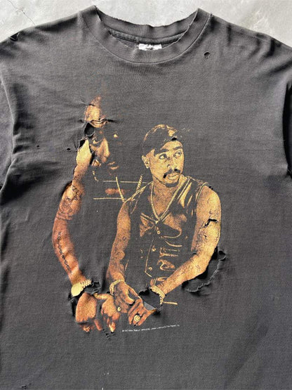 Distressed Tupac T-Shirt - M/L