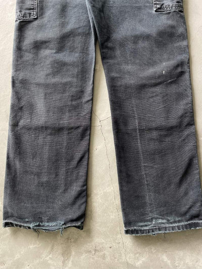 Thrashed Black Carhartt Double Knees - 32" x 32"