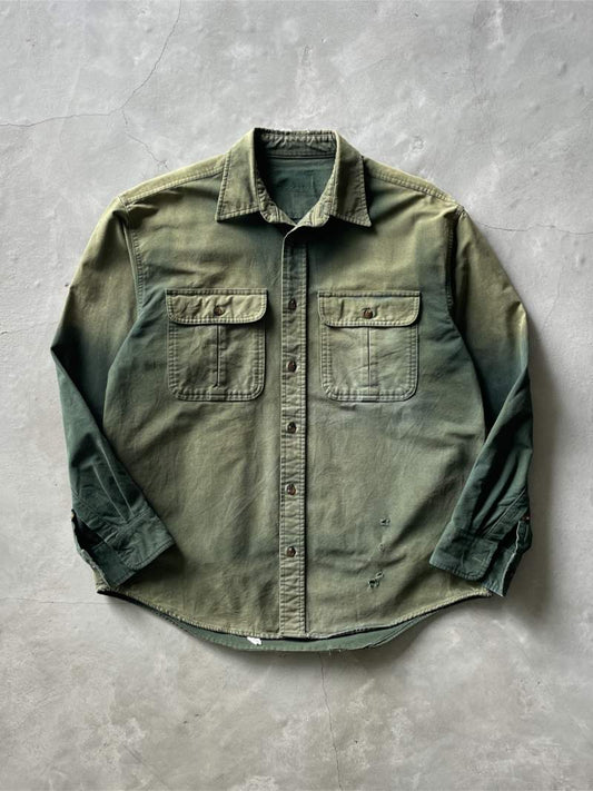 Faded Green Button Down Shirt - L/XL