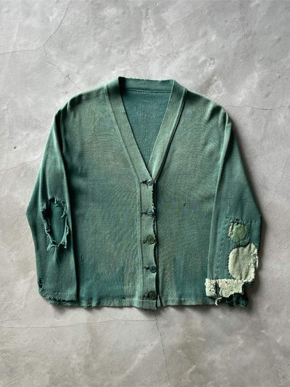 Thrashed Green Cardigan - S