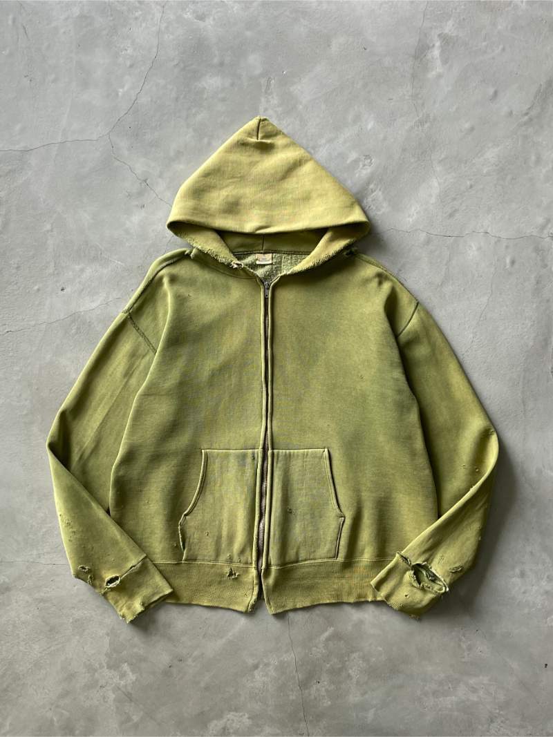 Swamp Green Zip-Up Hoodie - L