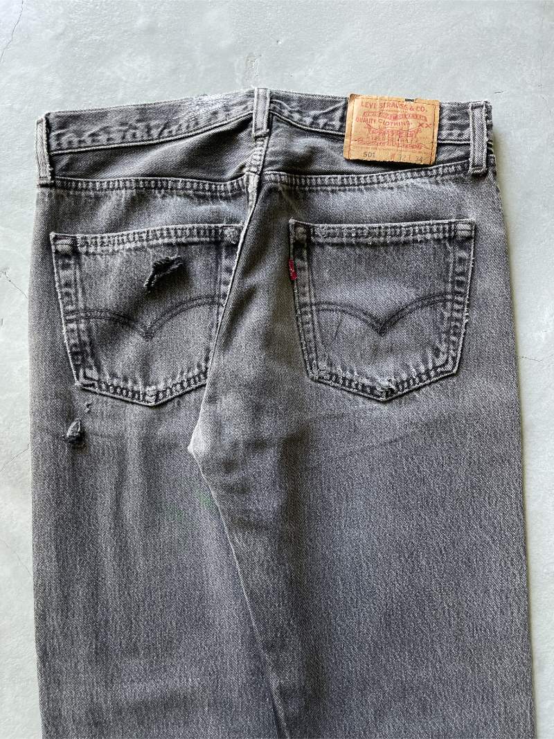 Sun Faded Black Levi's 501 Denim Jeans - 90s - 32"