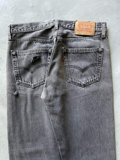 Sun Faded Black Levi's 501 Denim Jeans - 90s - 32"