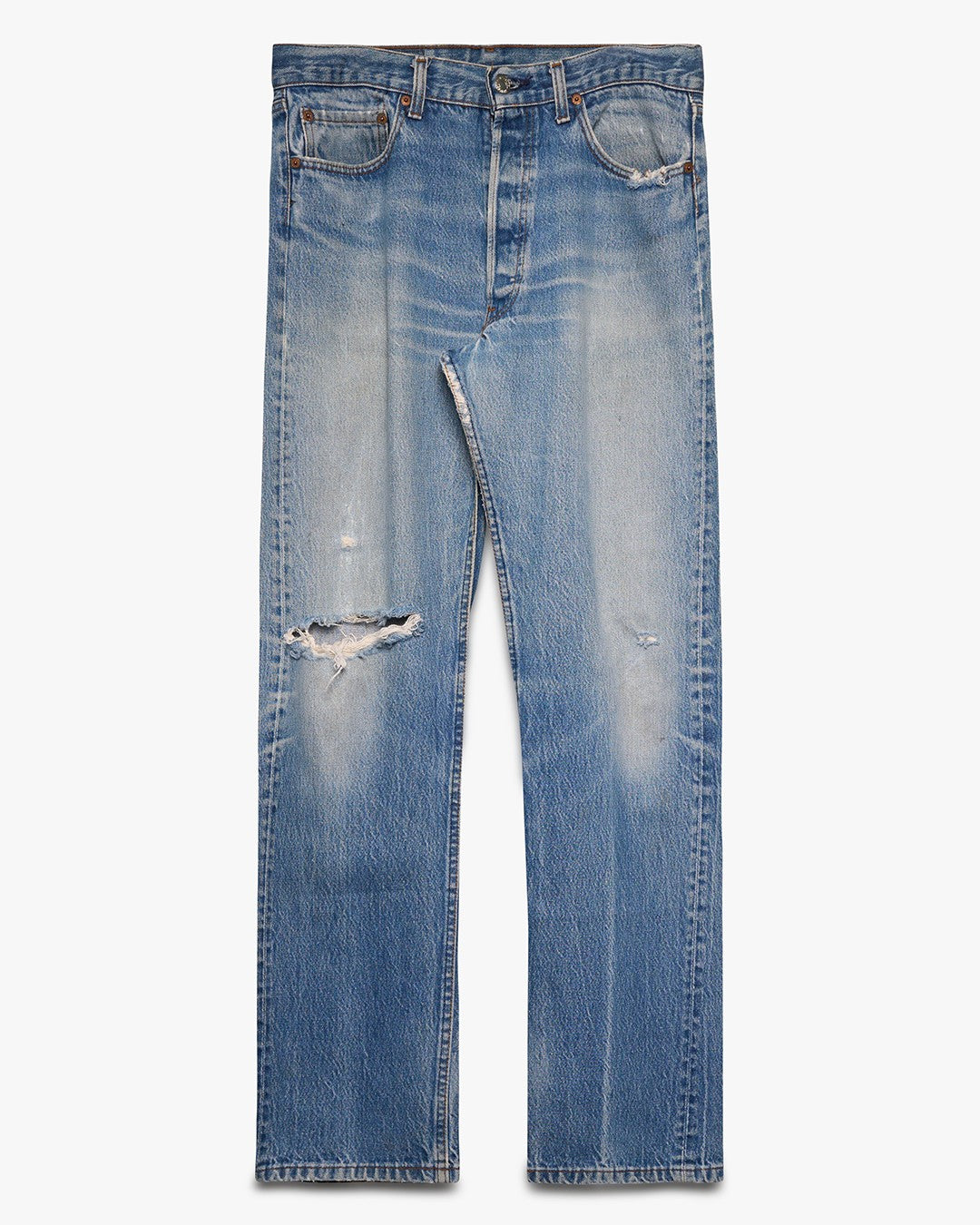 Faded &amp; Distressed Levi's 501 Jeans