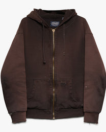 Faded Thermal Lined Zip Up Sweatshirt