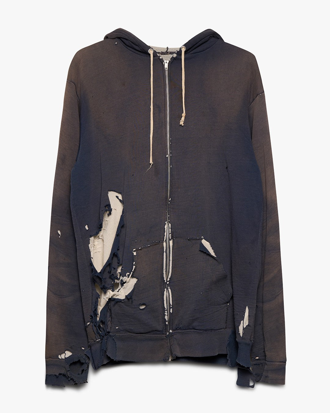 Thrashed &amp; Faded Zip Up Sweatshirt