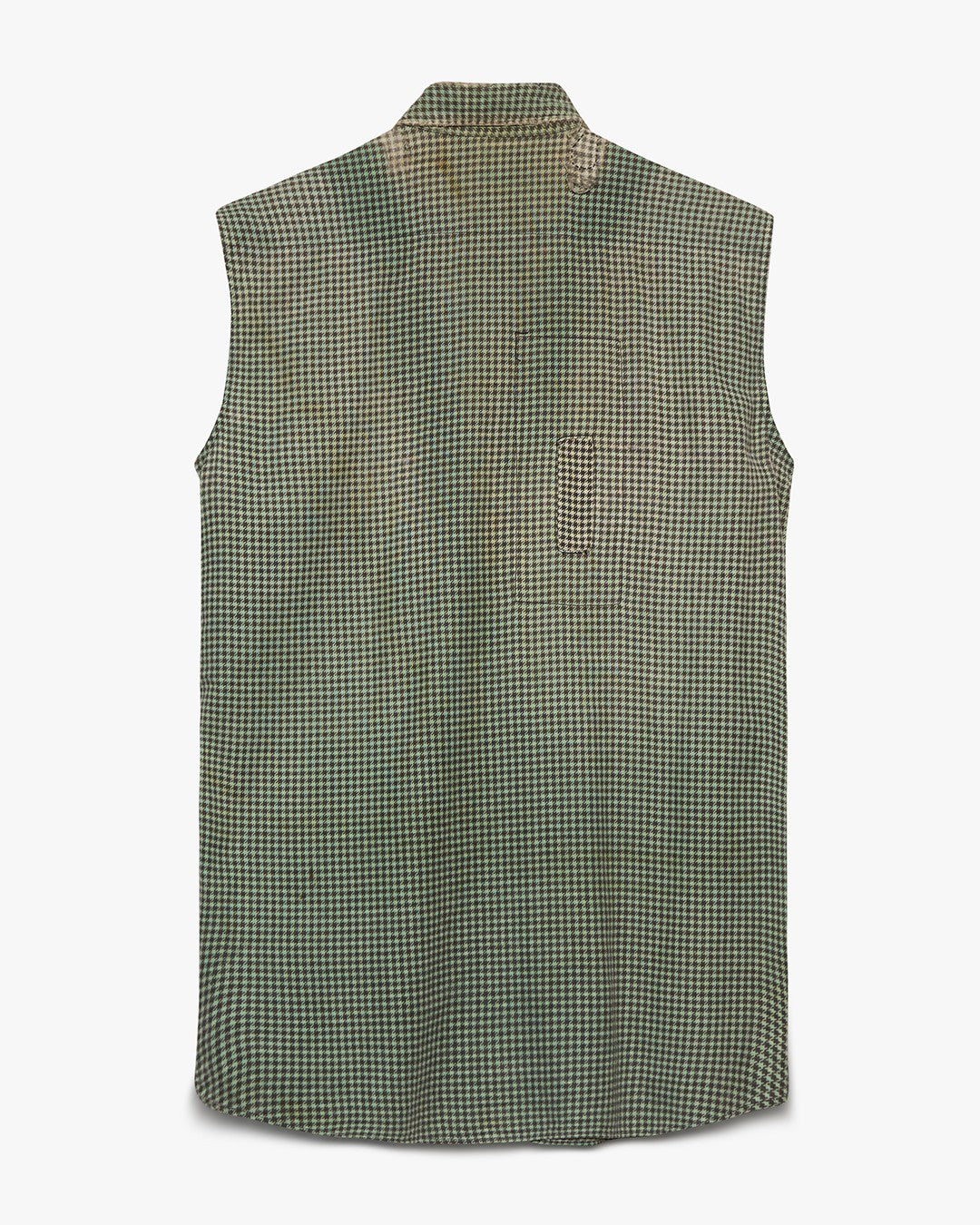 Sleeveless Pattern Button Up