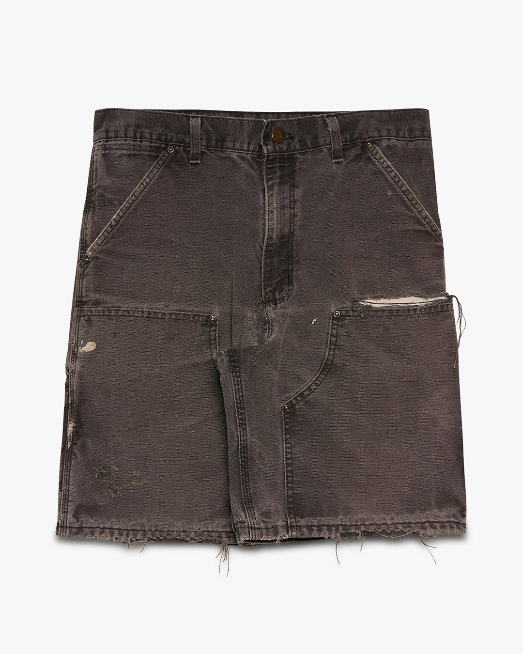 Faded Black/Repaired Carhartt Double Knee Shorts