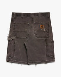 Faded Black/Repaired Carhartt Double Knee Shorts