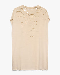 Distressed &amp; Sleeveless Blank White Tee