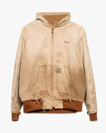Distressed &amp; Stained Carhartt Hooded Jacket