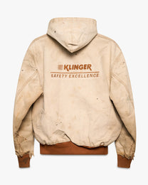 Distressed &amp; Stained Carhartt Hooded Jacket