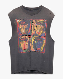 Distressed &amp; Faded Art Sleeveless Tee