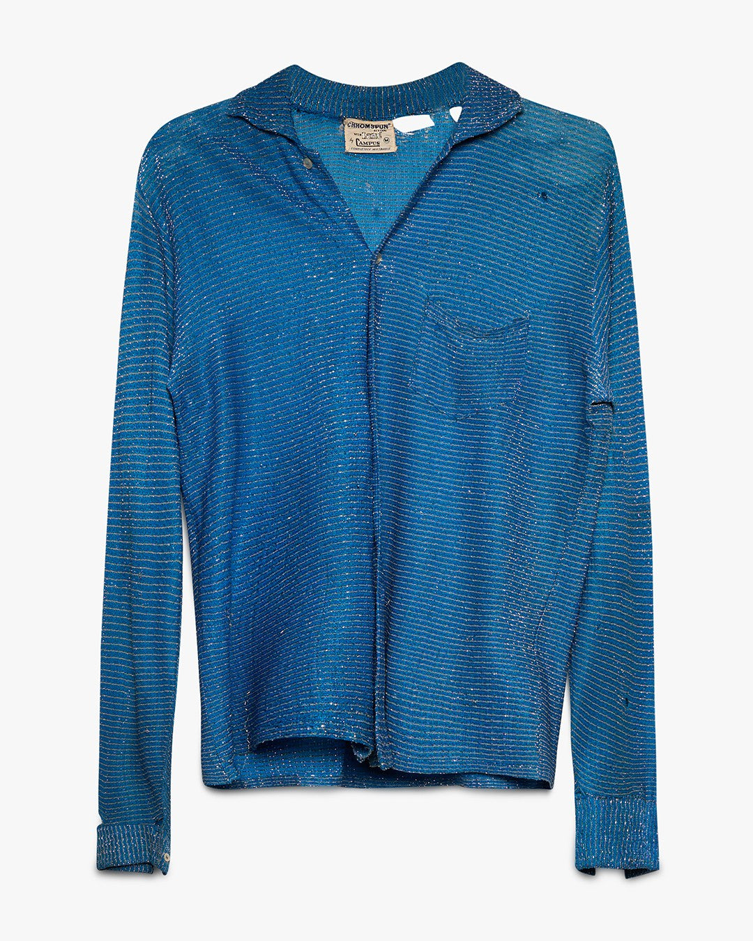 Distressed Lightning Blue Chromspun Lurex Campus Shirt