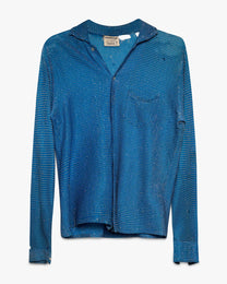 Distressed Lightning Blue Chromspun Lurex Campus Shirt