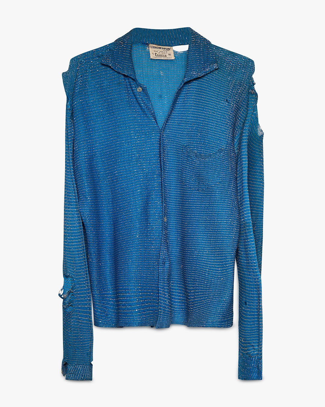 Distressed Lightning Blue Chromspun Lurex Campus Shirt