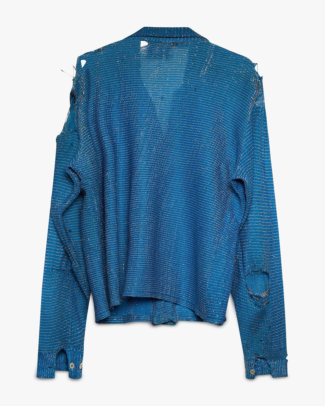 Distressed Lightning Blue Chromspun Lurex Campus Shirt