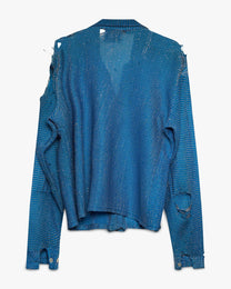 Distressed Lightning Blue Chromspun Lurex Campus Shirt