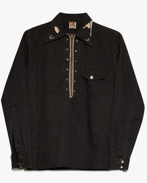 Black Rodeo Quarter Zip Western Shirt