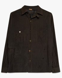 Black Repaired Chin Strap Shirt