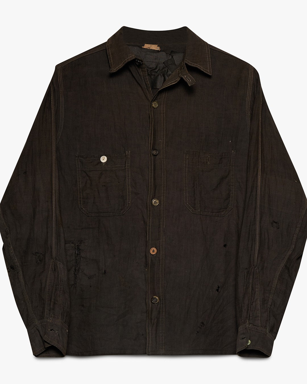 Black Repaired Chin Strap Shirt