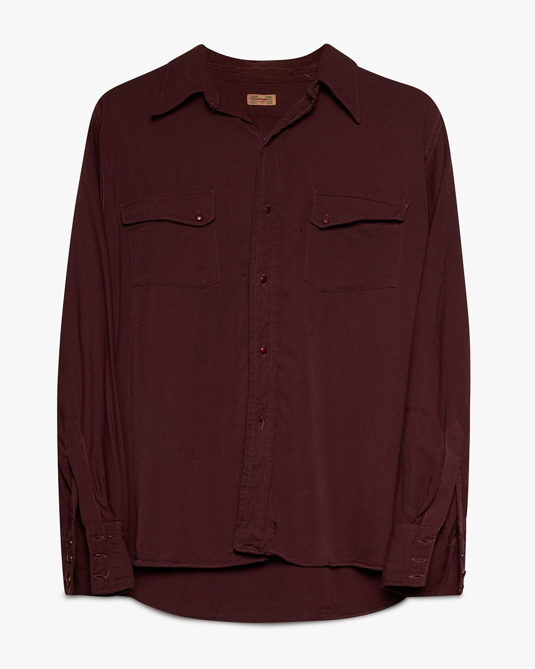 Burgundy Red Western Rayon Shirt