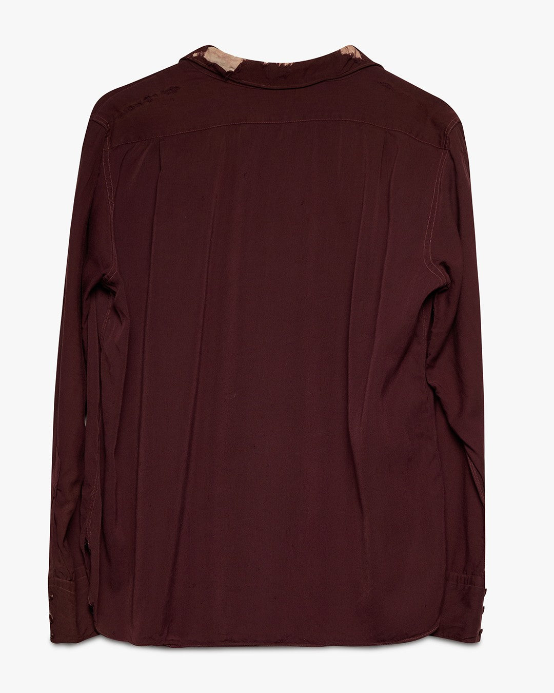 Burgundy Red Western Rayon Shirt
