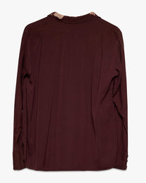 Burgundy Red Western Rayon Shirt