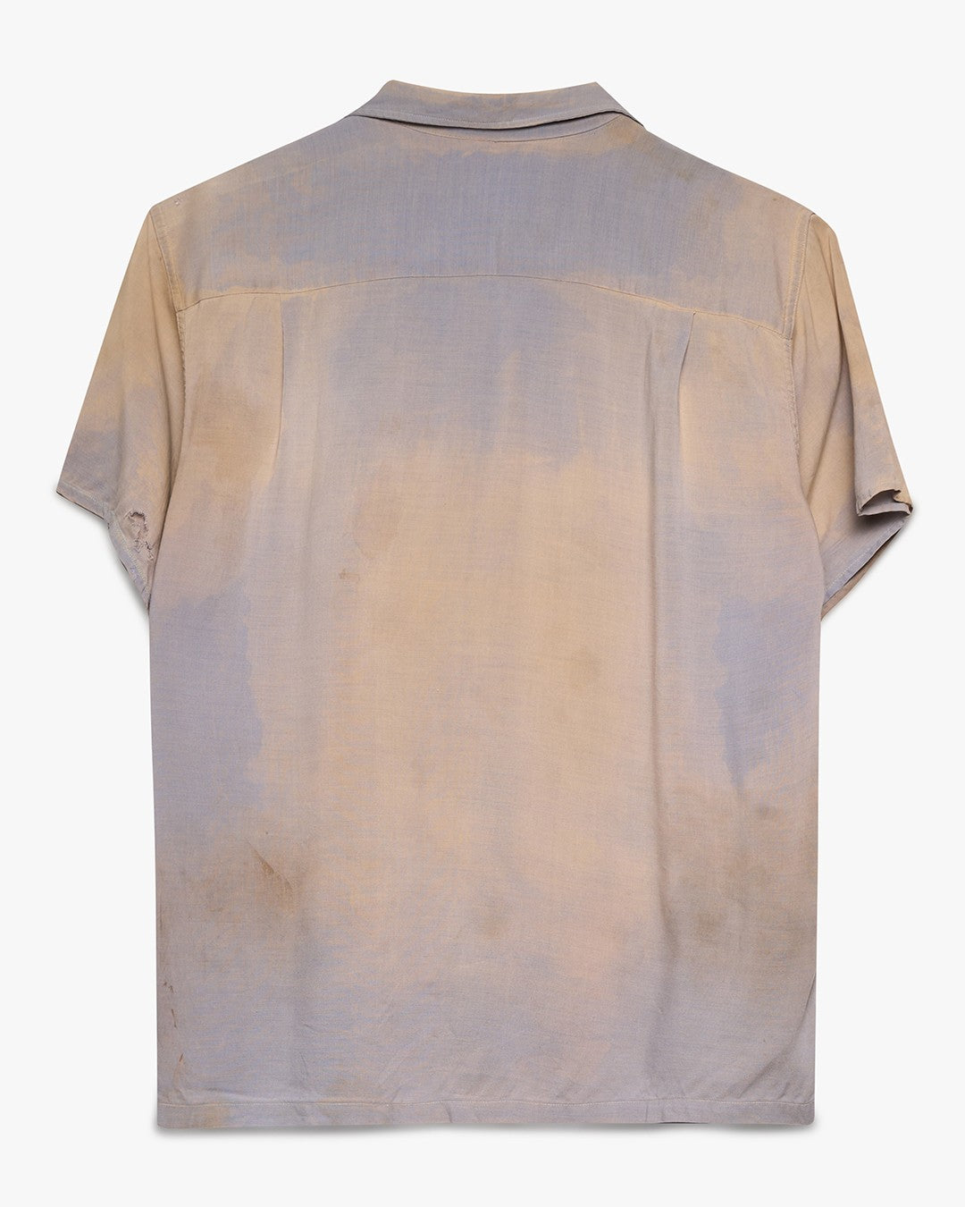 Dirt-Stained/Faded Blue Short Sleeve Button Down Shirt