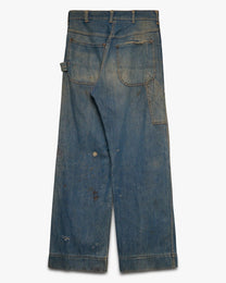 Strong &amp; Reliable Dirt-Stained Dark Wash Carpenter Jeans