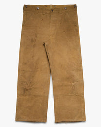 Faded Tan Suspender Button Canvas Double Knee Pants