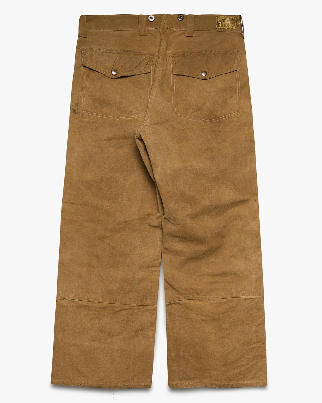 Faded Tan Suspender Button Canvas Double Knee Pants
