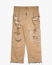 Thrashed/Blanket Lined Pleated Khaki Pants