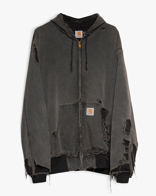 Thrashed Black Carhartt Hooded