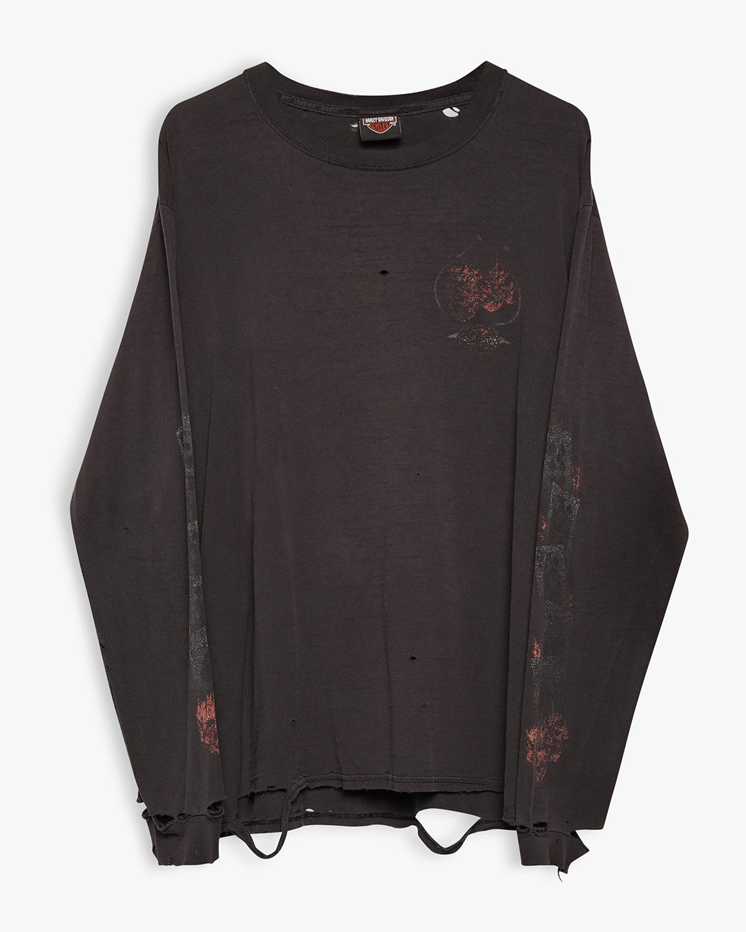 Distressed Harley Spade Long Sleeve Shirt