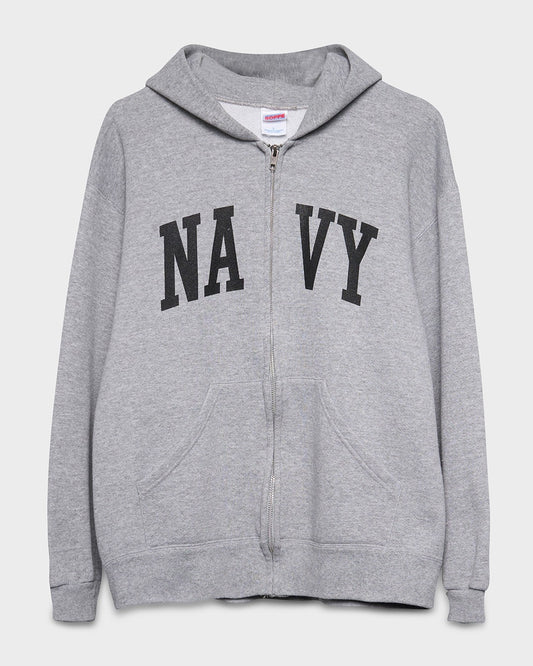 Heather Grey Navy Zip-Up