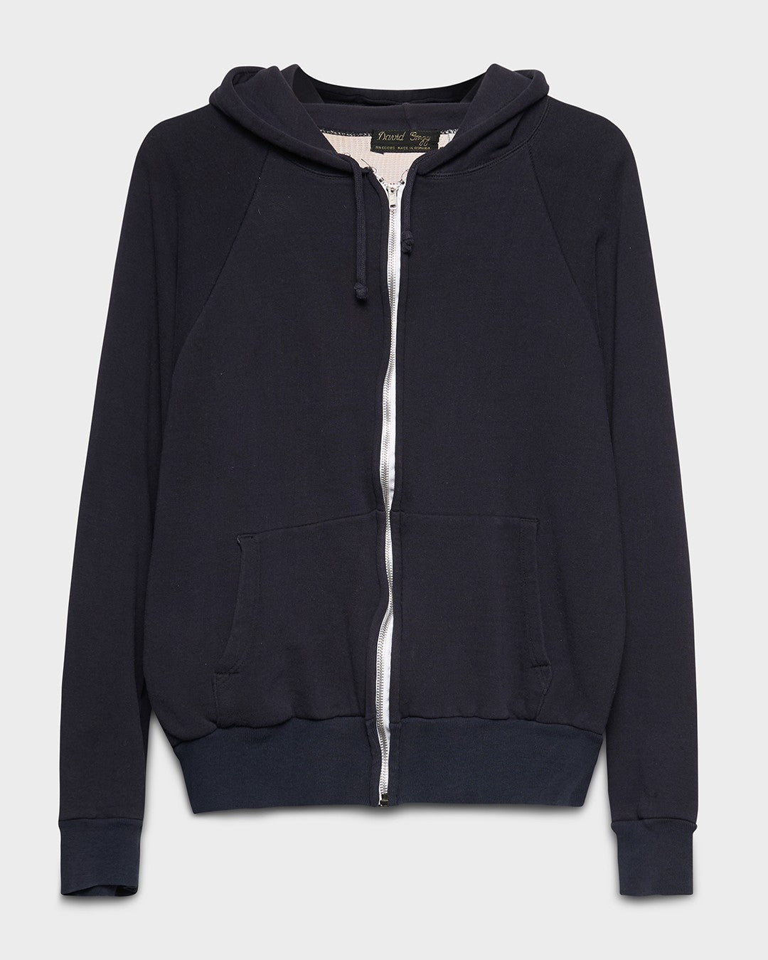 Thermal Lined Navy Blue Zip-Up Hoodie