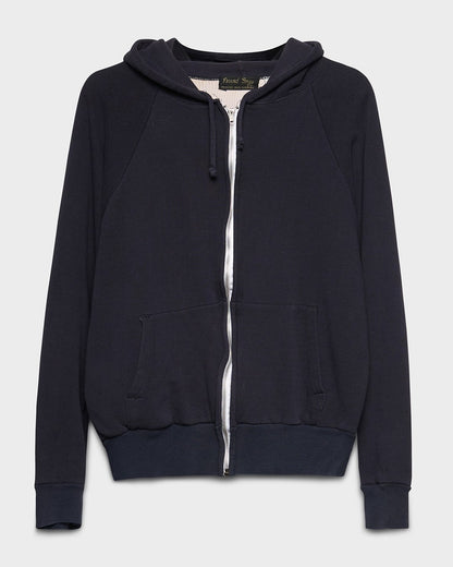Thermal Lined Navy Blue Zip-Up Hoodie