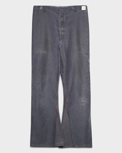 Grey Flared Moleskin Workwear Pants