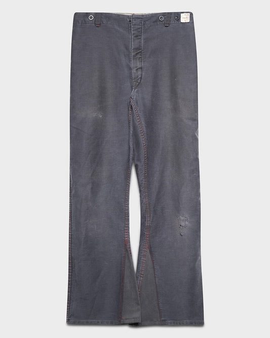 Grey Flared Moleskin Workwear Pants