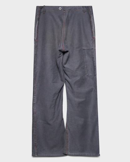 Grey Flared Moleskin Workwear Pants