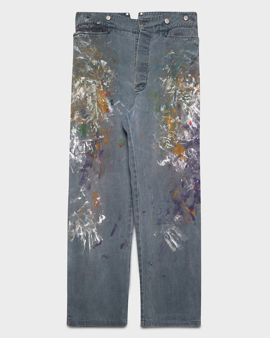Painted Buckle Back Workwear Pants