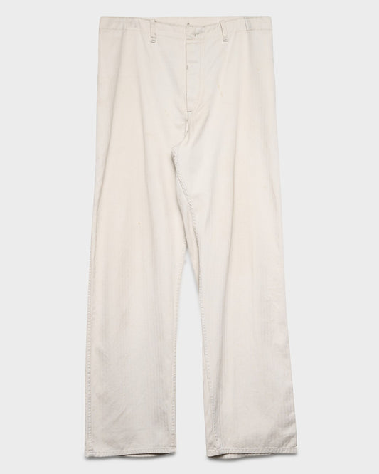 White HBT French Workwear Pants