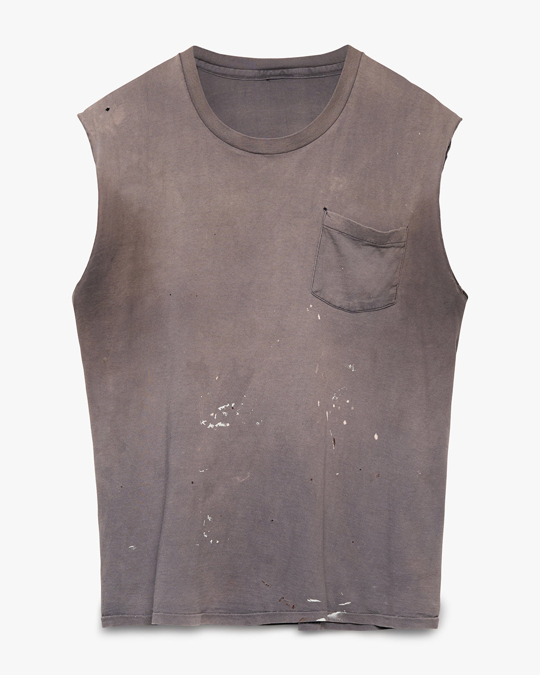 Painted &amp; Faded Cut Off Pocket Tee