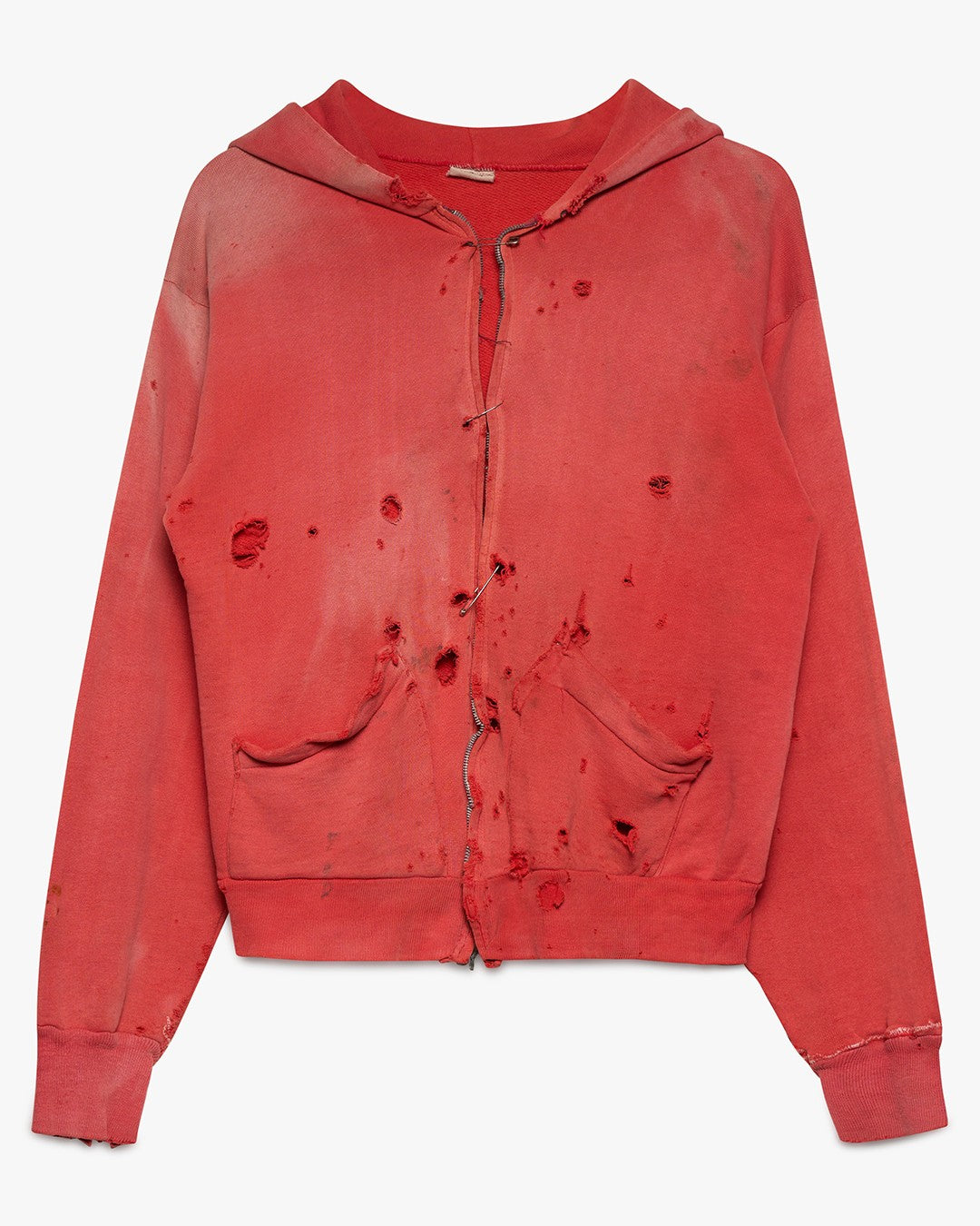 Distressed Broken Zip Sweatshirt
