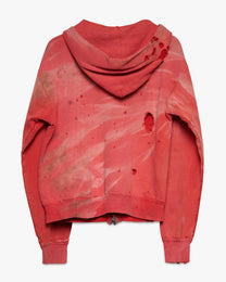 Distressed Broken Zip Sweatshirt